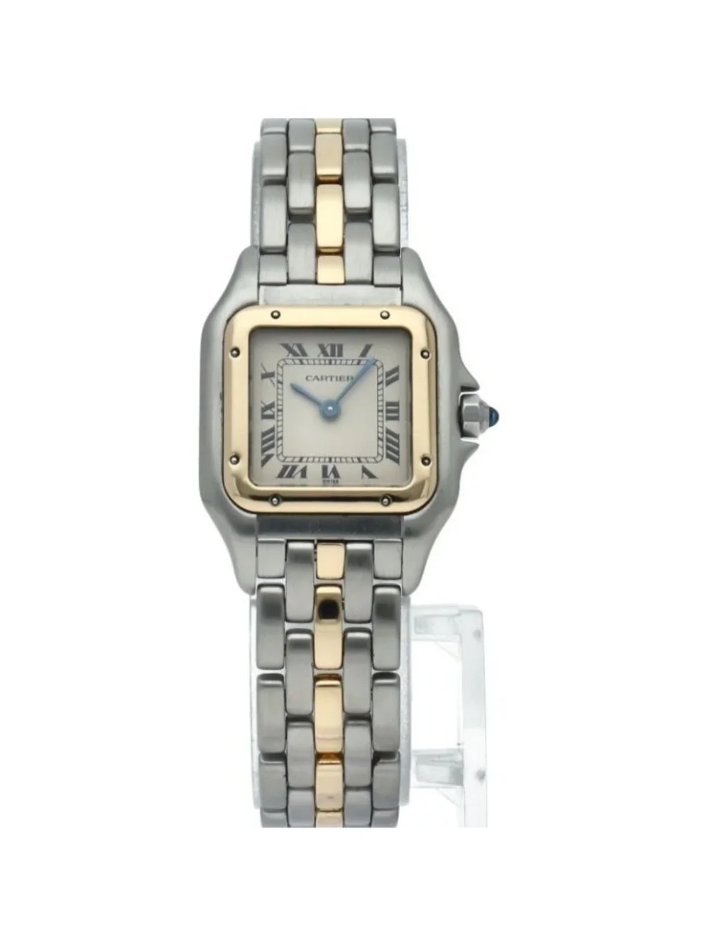 Cartier Panthere SM Watch 1 Row Box 18k Yellow Gold SS Silver Polished
